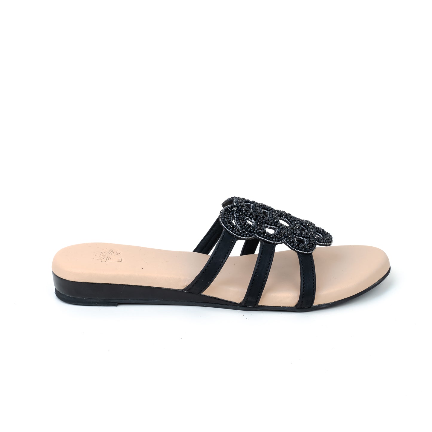 Embroidered Open Toe Sliders