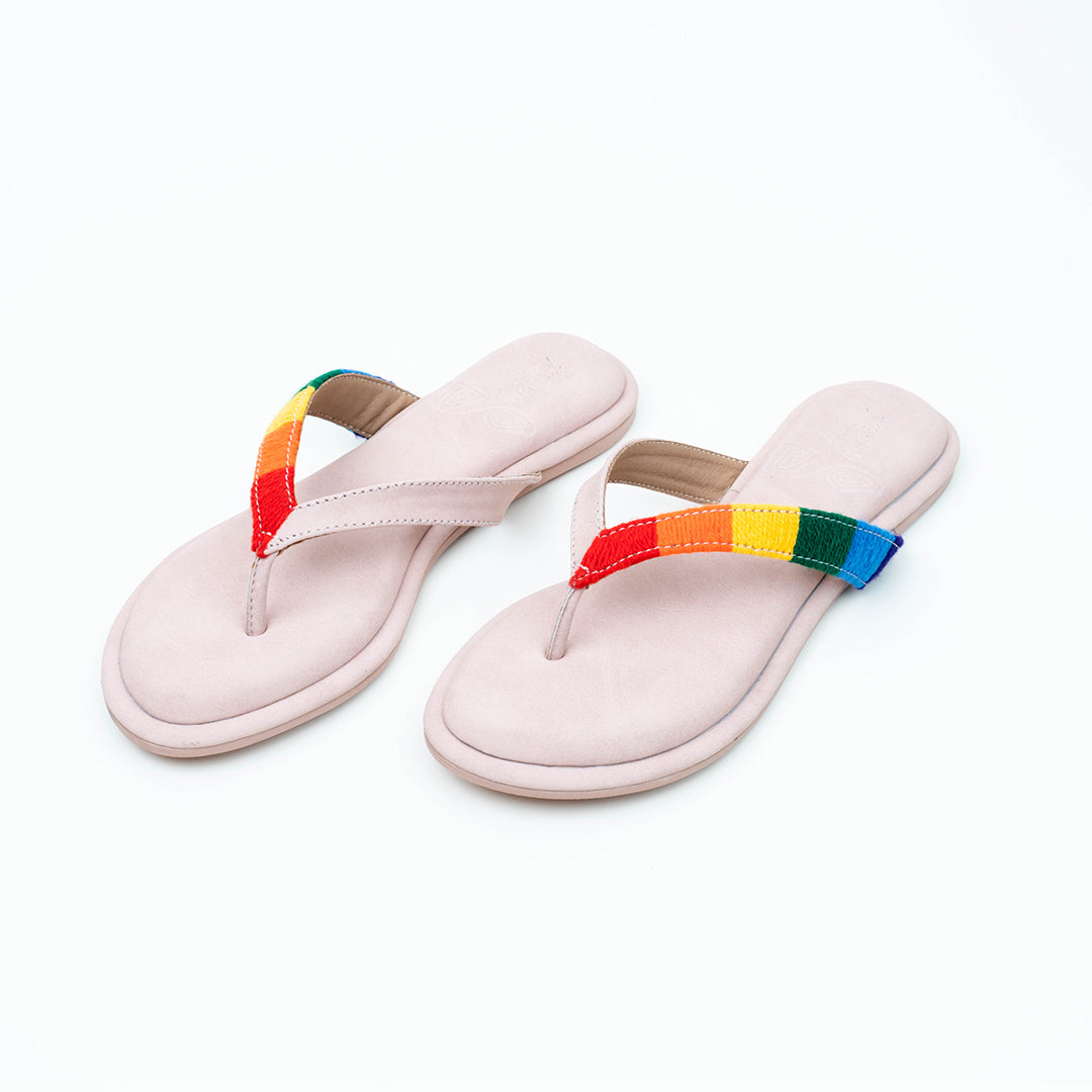 Rainbow V Strap Flats