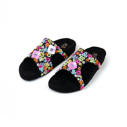 Floral Embroided Sliders