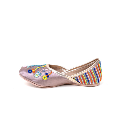 Multi-colored Floral Embrioded Mojari