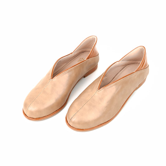 Dual-Tone Block Heel Ballerina