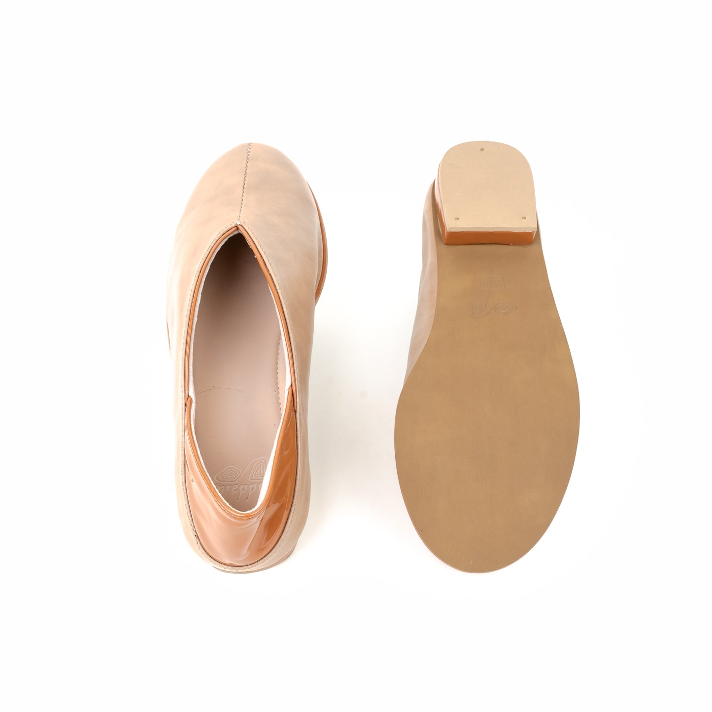 Dual-Tone Block Heel Ballerina