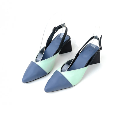 Pointed Toe Triangle Heel Clog with Backstrap