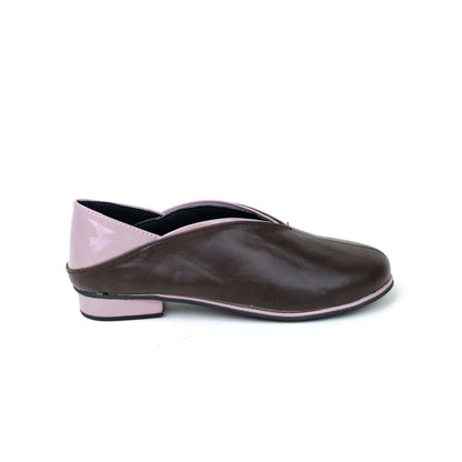 Dual-Tone Block Heel Ballerina