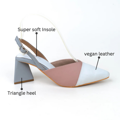 Pointed Toe Triangle Heel Clog with Backstrap