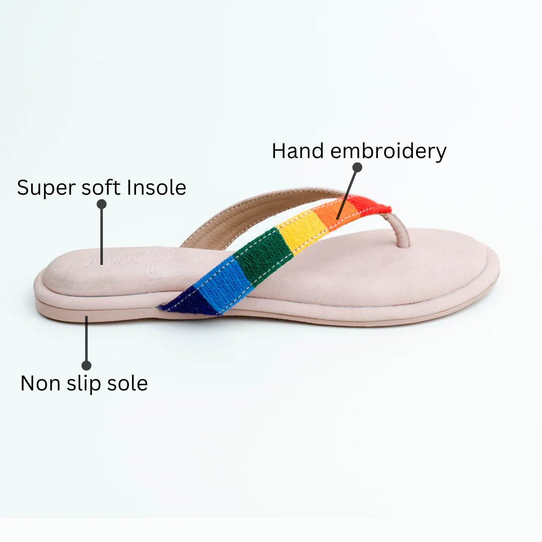 Rainbow V Strap Flats