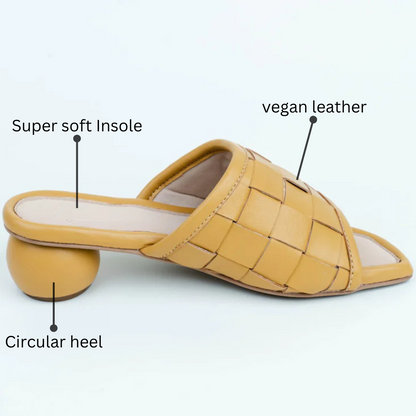 Woven Sliders With Circular Heel